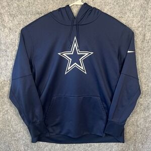 Nike Dri-FIT Dallas Cowboys Hoodie Mens 3XL Navy Blue Pullover NKAQ-41S 34214